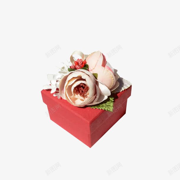 喜糖盒硬板纸纸盒png免抠素材_新图网 https://ixintu.com 创意个性 原创设计 洋牡丹回礼盒 深红色欧式成品