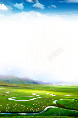 穿越内蒙古草原旅游背景