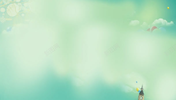 绿色天空青色白云首页jpg设计背景_新图网 https://ixintu.com 天空 白云 绿色 青色