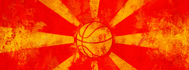 红色扁平篮球背景背景