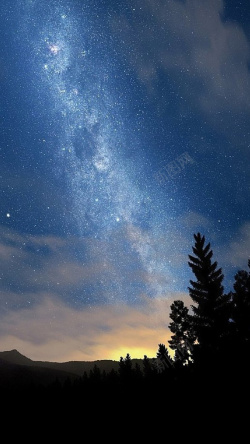 日出与星空图片星空风景APP手机端H5背景高清图片