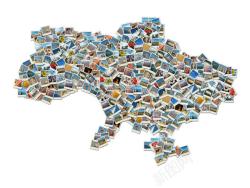照片组成的地图风景照片地图高清图片