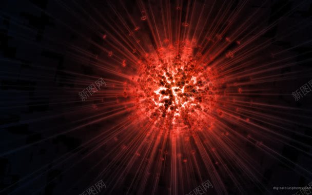 红色爆炸光球海报背景背景