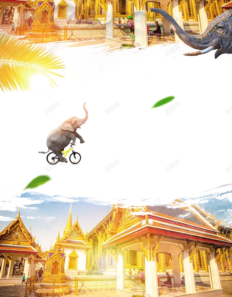 创意泰国曼谷旅游海报psd设计背景_新图网 https://ixintu.com 出境游 夏季促销 夏日 建筑 旅游广告 旅游海报 旅行社 泰国 避暑