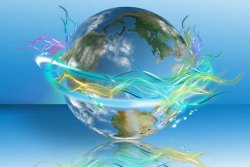 保护光屏障炫光与地球高清图片
