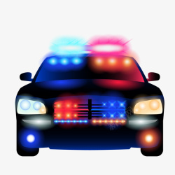 彩色警察汽车元素矢量图素材