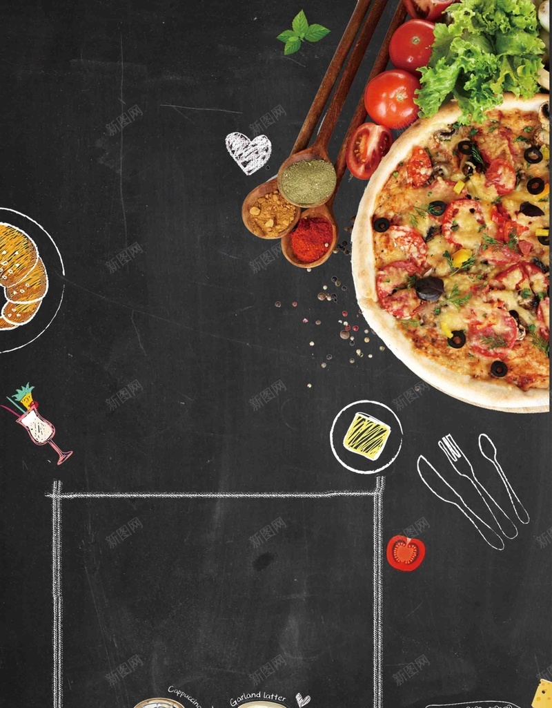 美味披萨海报模板psd设计背景_新图网 https://ixintu.com 大气 宣传页 披萨 海报 美味 美食 背景 菜单 西餐 连锁 黑色