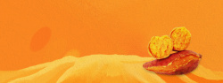 红薯包冬季美味烤番薯简约橙色banner高清图片