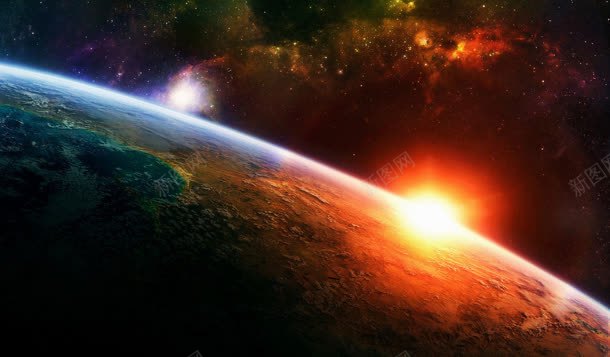宇宙中的太阳星球海报背景背景