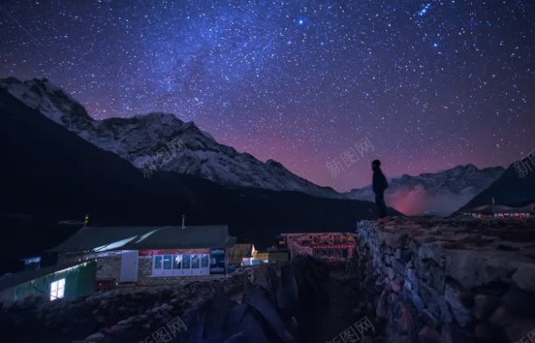 夜空浪漫流星乡村背景