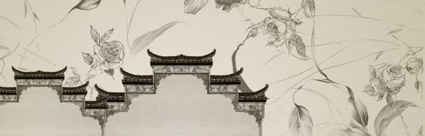 中式建筑马头墙海报背景背景