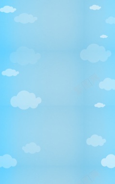 纯色蓝色扁平风格白云矢量背景