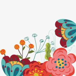 美容装饰花卉母亲节花朵装饰花卉矢量图高清图片