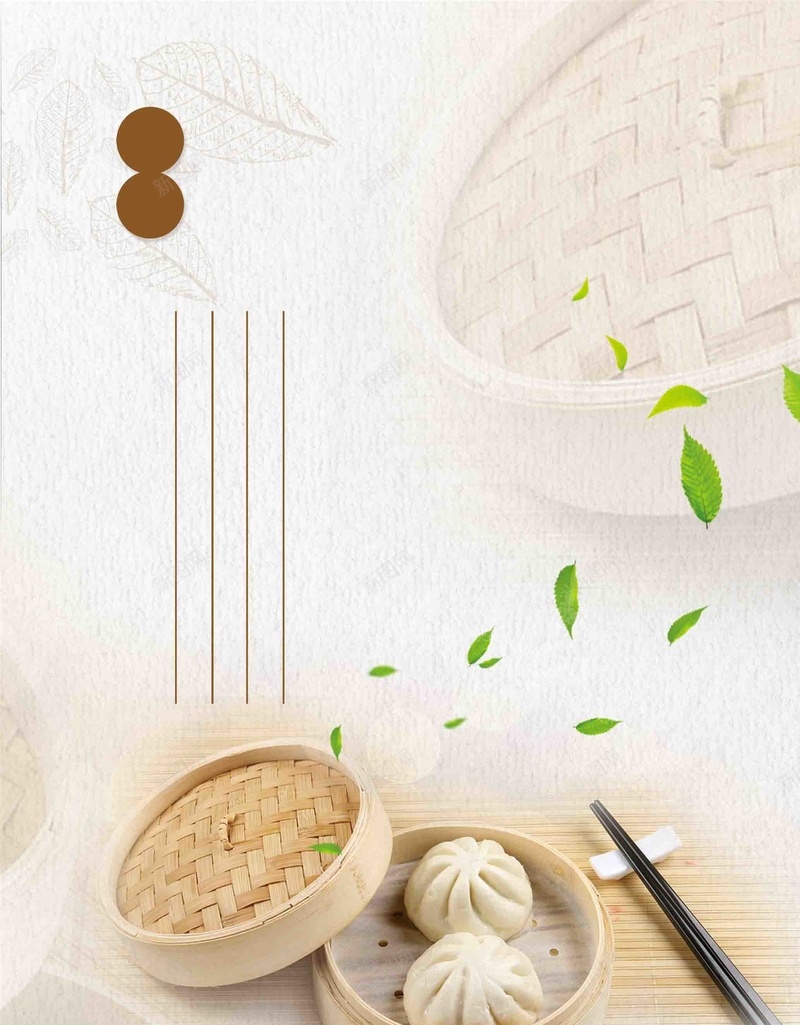 中华美食小笼包宣传psd设计背景_新图网 https://ixintu.com 中华美食 包子 叉烧包 吃的 宣传 小笼包 煎包 餐饮