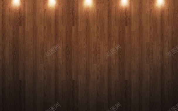木板上的五个灯光背景