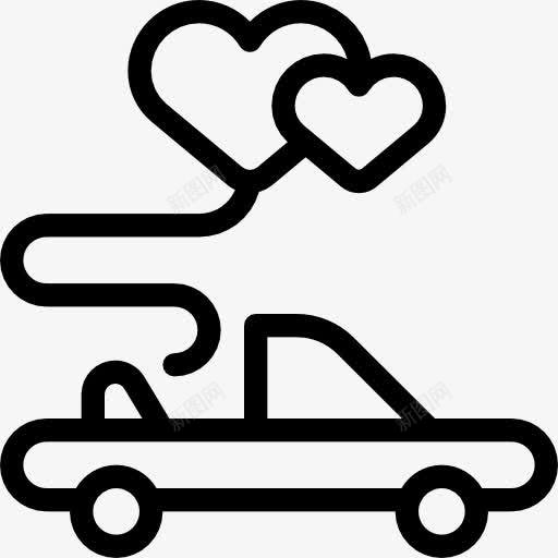 婚车图标png_新图网 https://ixintu.com 婚庆用车 心 汽车 浪漫 爱和浪漫 车辆 运输