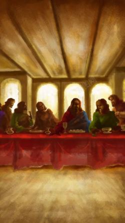 圣经油画最后的晚餐油画高清图片