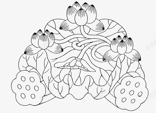 三朵莲花png免抠素材_新图网 https://ixintu.com 手绘莲花 荷花线稿 莲花儿 莲花手绘 莲花画稿图片素材 莲花线稿 莲花设计图