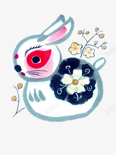 优雅端庄的兔子png免抠素材_新图网 https://ixintu.com 动物 卡通 白色 简笔