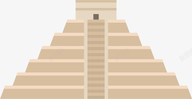 卡通黄色玛雅金字塔png免抠素材_新图网 https://ixintu.com 卡通建筑 旅游景点 标志建筑 玛雅金字塔 装饰图案 金字塔