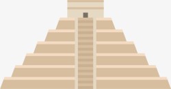 玛雅金字塔卡通黄色玛雅金字塔高清图片