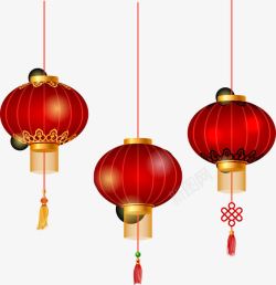 红色中国风灯笼装饰素材