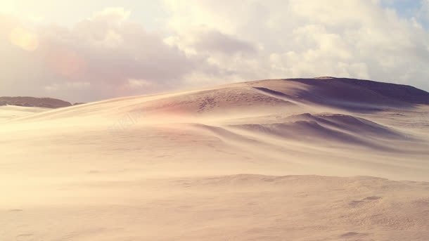 沙漠沙荒白云自然景色背景