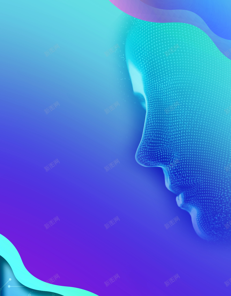 创意人脸识别科技海报psd设计背景_新图网 https://ixintu.com AI AI人工智能 VR 人工智能 人脸识别 区块链 大数据 手机发布会 科技 科技感