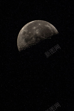 月全食黑色神秘月球星空科技背景背景