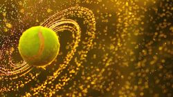 网球海报金色水滴网球海报背景高清图片