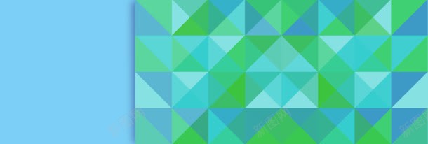 蓝绿彩色拼接方形bannerjpg设计背景_新图网 https://ixintu.com 扁平化 方块背景