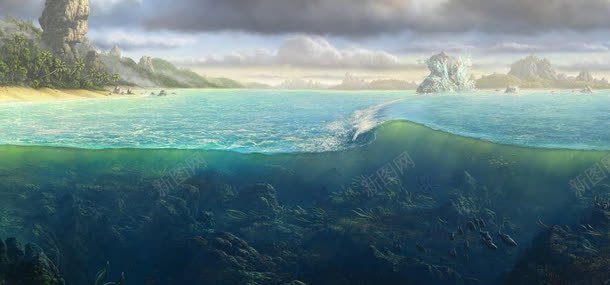 天空大海背景jpg设计背景_新图网 https://ixintu.com 大海 天空 自然风光