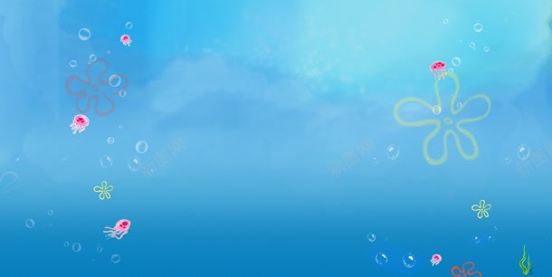 蓝色海底扁平风格背景jpg设计背景_新图网 https://ixintu.com 扁平 海底 素材 背景 蓝色 风格