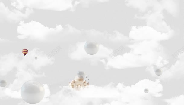白云上的各种漂浮物品jpg设计背景_新图网 https://ixintu.com 各种 漂浮 物品 白云