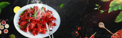 吃得香劲爆夏日麻辣小龙虾美食生鲜banner高清图片