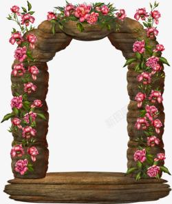 拱形门装饰花卉装饰拱形门高清图片