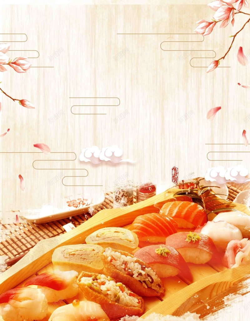 简洁日系美食日本料理寿司海报psd设计背景_新图网 https://ixintu.com 寿司 日式美食 日式茶馆 日式餐厅 日本寿司 日本寿司图片 日本菜 生鱼片 舌尖上的日本
