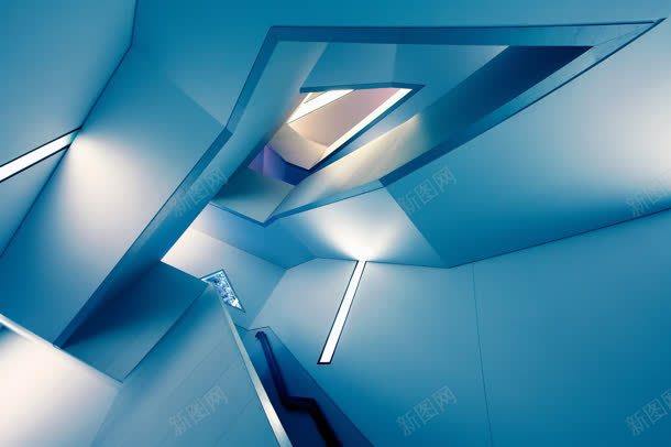 蓝色抽象建筑物灯光jpg设计背景_新图网 https://ixintu.com 建筑物 抽象 灯光 蓝色