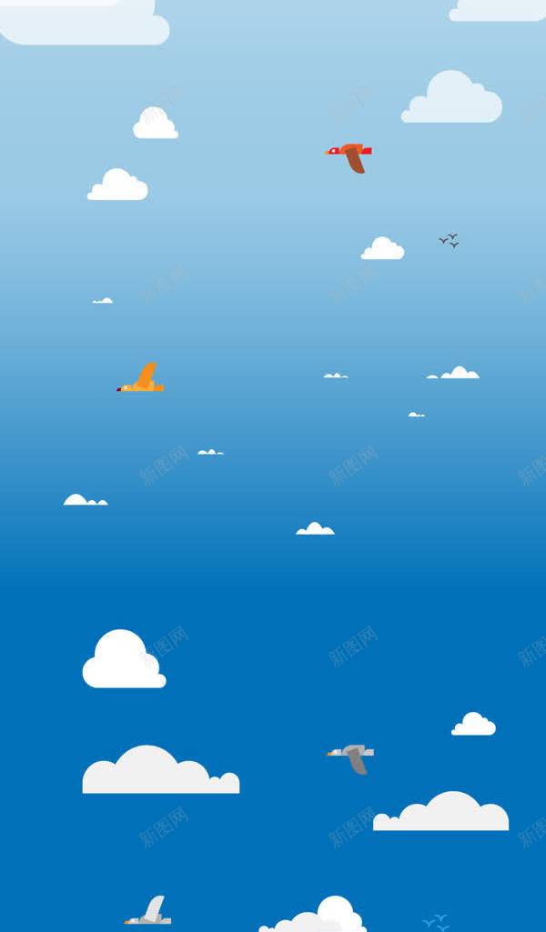 蓝天白云下的小飞机jpg设计背景_新图网 https://ixintu.com 白云 蓝天 飞机