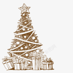 漂亮在圣诞树精美的圣诞树圣诞礼盒高清图片