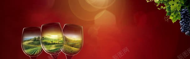 红酒背景jpg设计背景_新图网 https://ixintu.com 光圈 庄园 红色背景 葡萄 高脚杯