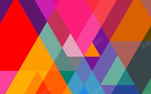 彩色抽象几何形状海报背景