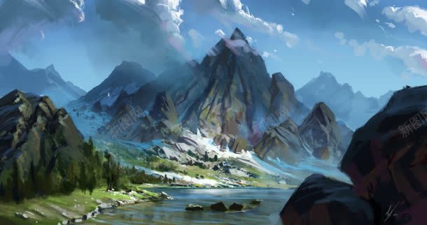 手绘卡通天空山峰背景图片免费下载 素材0xkqwjwee 新图网 手绘卡通天空山峰背景图片免费下载 素材0xkqwjwee 新图网