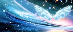 蓝色天使翅膀背景化妆品梦幻背景高清图片