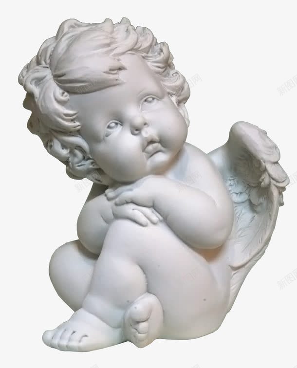 石像png免抠素材_新图网 https://ixintu.com 婴儿 欧美 石像 精致 翅膀 雕像