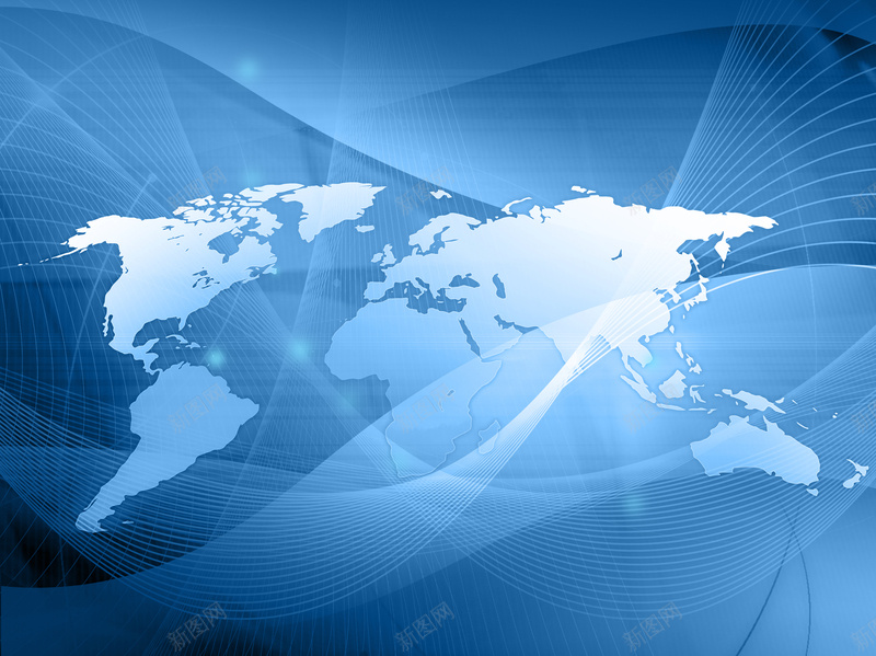蓝色线光地图背景jpg设计背景_新图网 https://ixintu.com PPT 光线 全球化 商业 商务 地图 地图背景 科幻 科技 蓝色