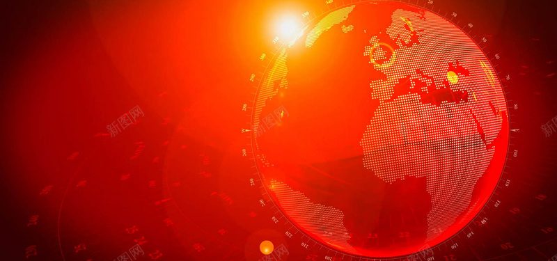 红色地球坐标专业jpg设计背景_新图网 https://ixintu.com 商务 地球 坐标 海报banner 科幻 科技 红色