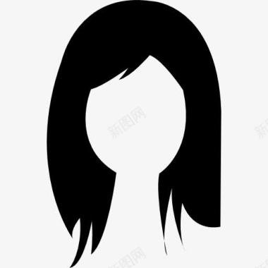 黑发女人的长头发图标图标