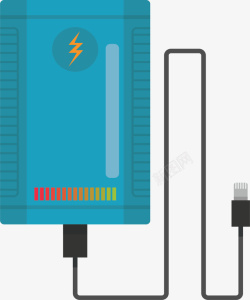 蓝色旅游必备充电宝矢量图素材