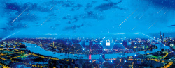 高楼大厦图片都市生活科技大气蓝色banner高清图片